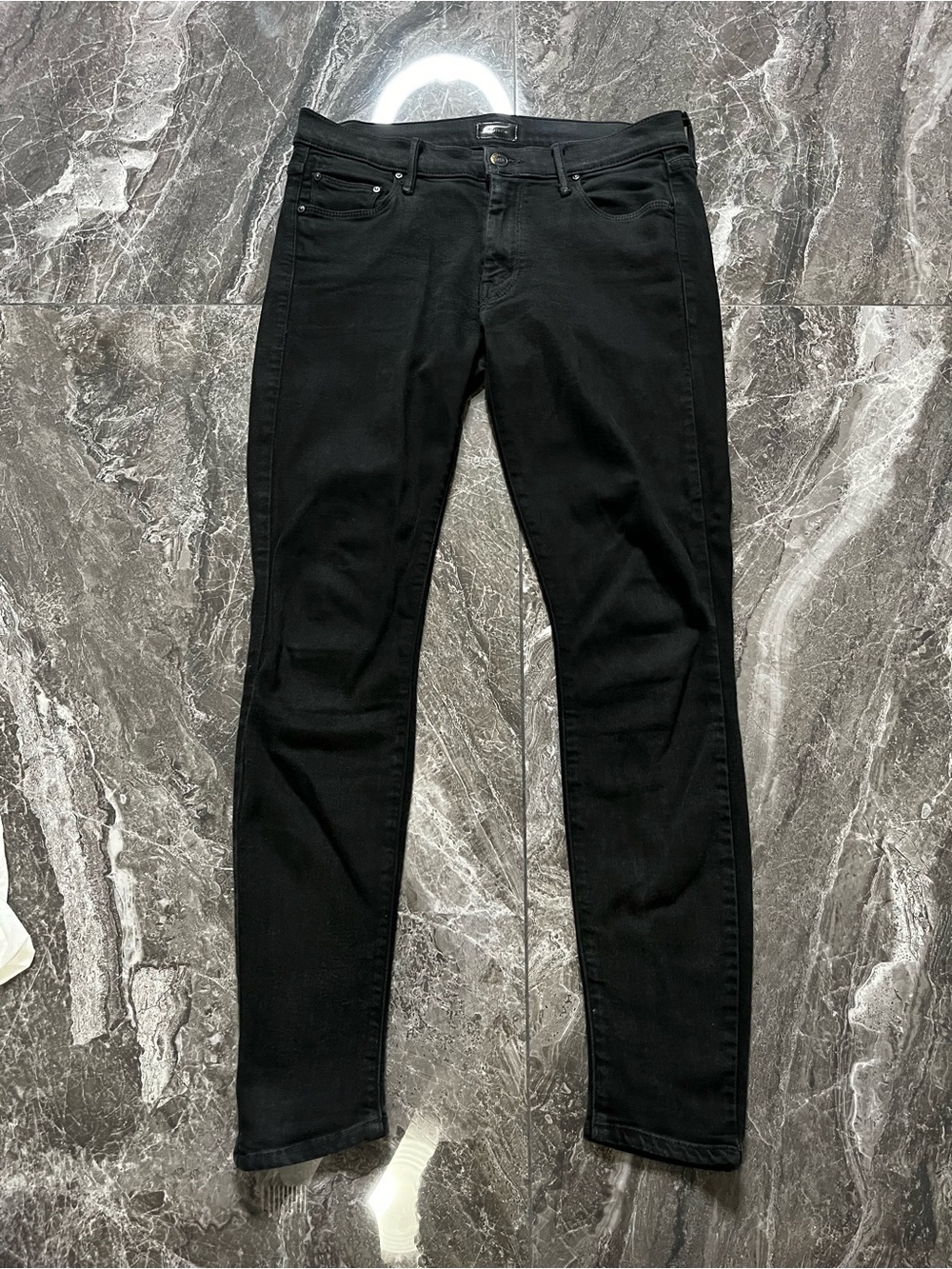MOTHER The Looker Skinny Jeans 30 Black A Model Spy Stretch Denim Made in USA